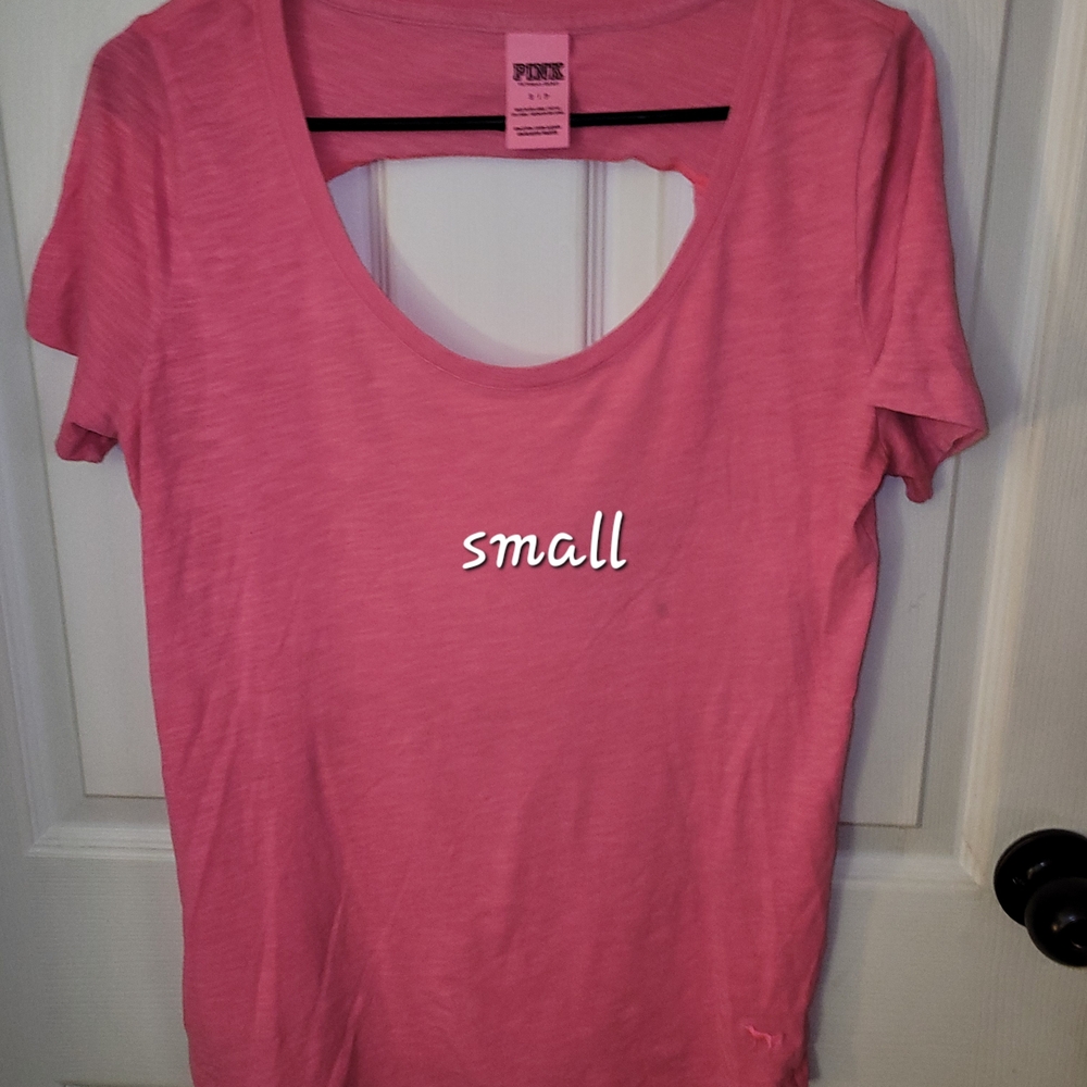 PINK Victoria's Secret Pink Short Sleeve T-Shirt with Cut Out